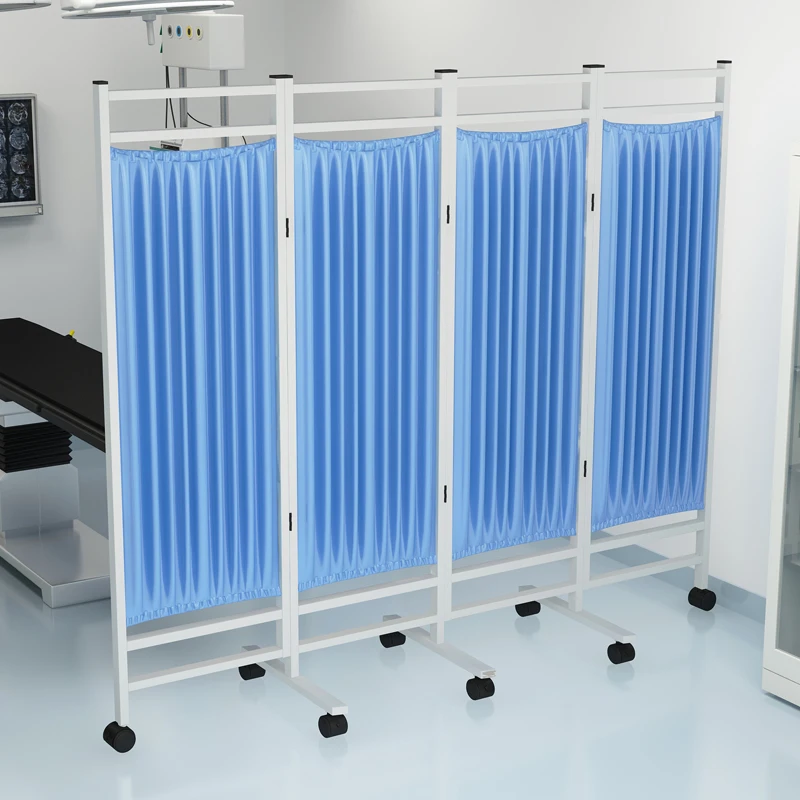 

Medical Screen Hospital Medical Iron Fabric Partition Folding Screen Health Room Clinic Mobile