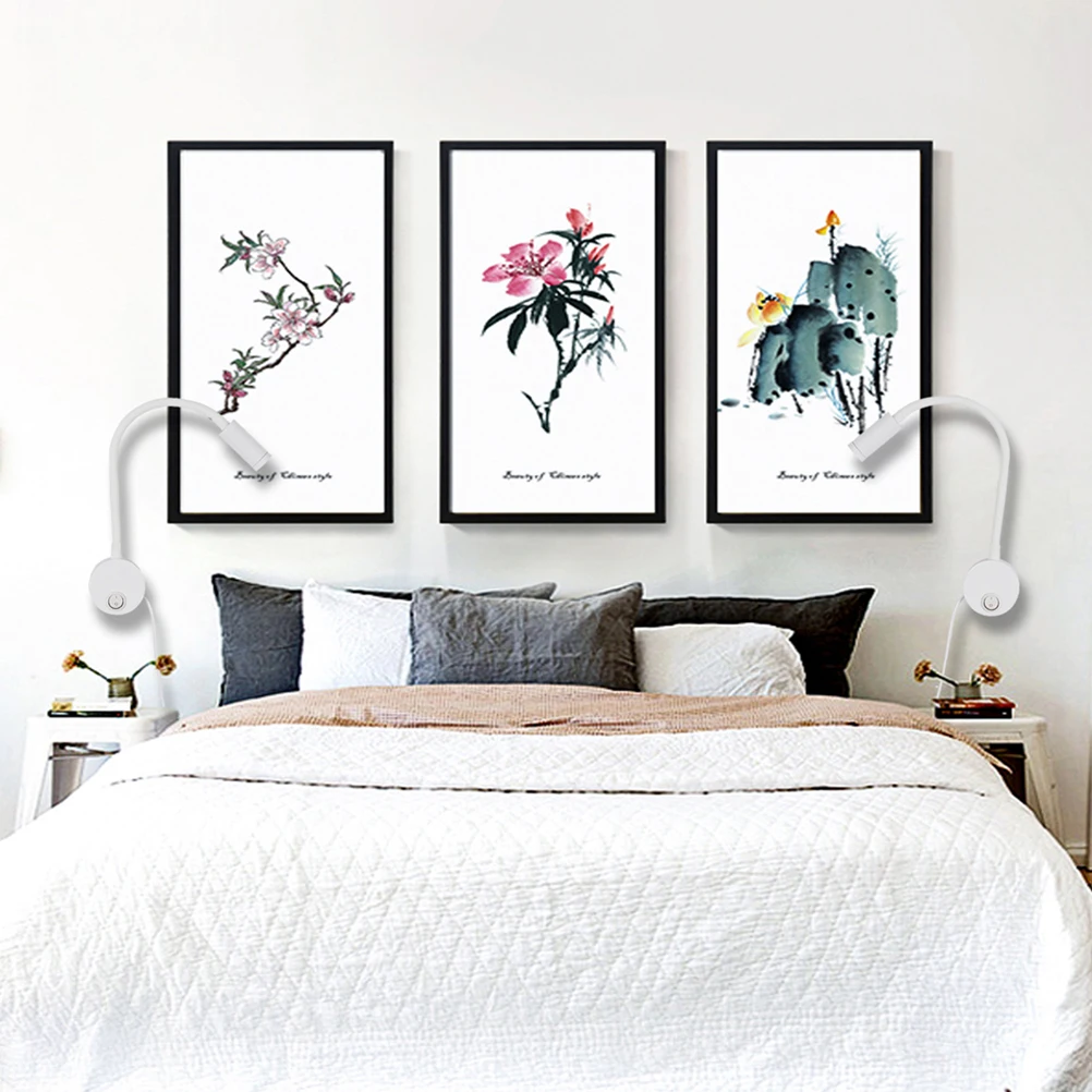 

3W Led Bedside Light Plug In Wall Lamp White Aluminum Iron Chassis Vintage For Bedroom Living Room Decoration