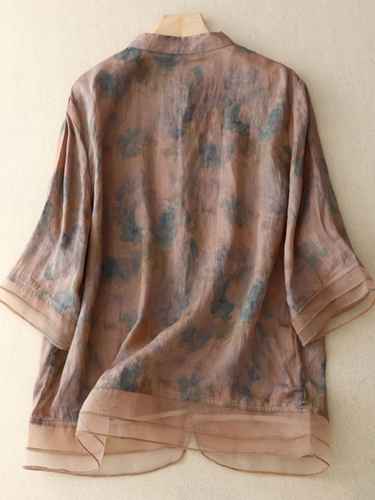 Retro Splicing Cotton Linen ort Sve irt Women's Vintage Patchwork European Tulle Quali Cotton Linen Top