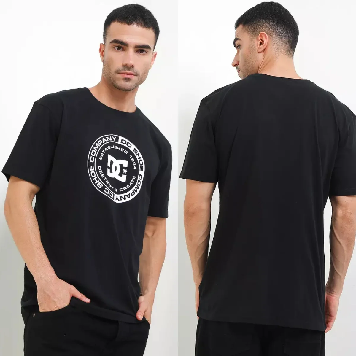 Camiseta de marca DC Art Classic Skateboarding Extreme Sports, camiseta gráfica de algodón para hombres y mujeres, ropa de calle de verano