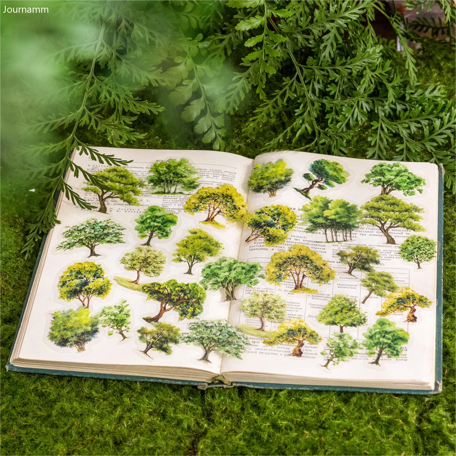 40pcs/pack Tree Stickers Nature Colorful Tree PET Stickers Scrapbooking Collage Diary Decor Stationery Album Materials Stickers