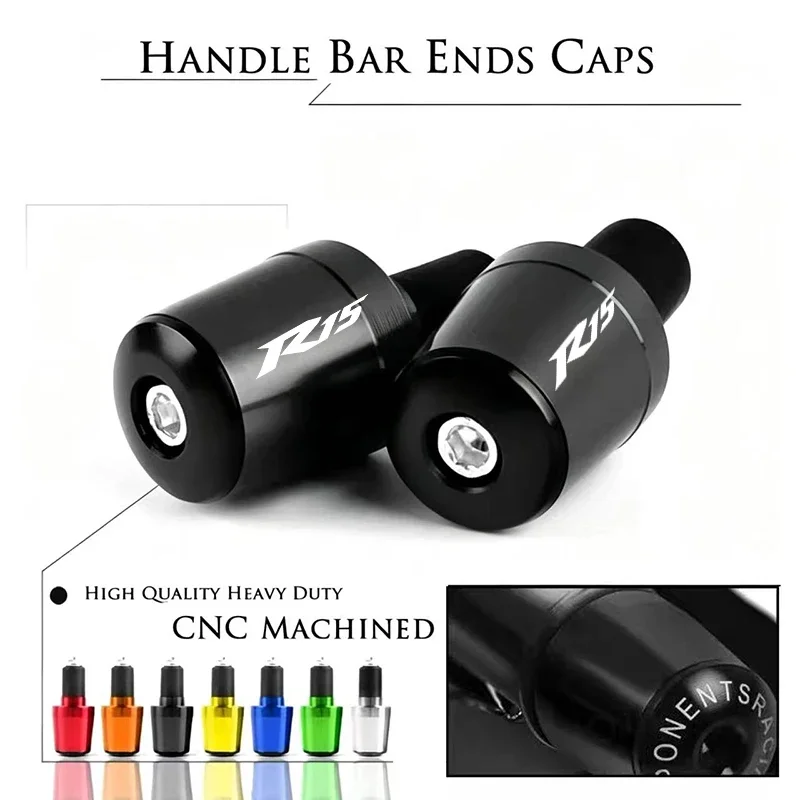 2pcs Motorcycle CNC Handle Bar Handlebar Grips Cap End handle Plugs cap Accessories For Yamaha YZF R15 V2 V3 ABS 2009-2020