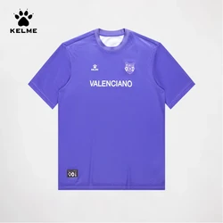 Kelme T-shirt z krótkim rękawem Męski trend piłkarski Top Casual Okrągły dekolt Sportowa koszulka z krótkim rękawem