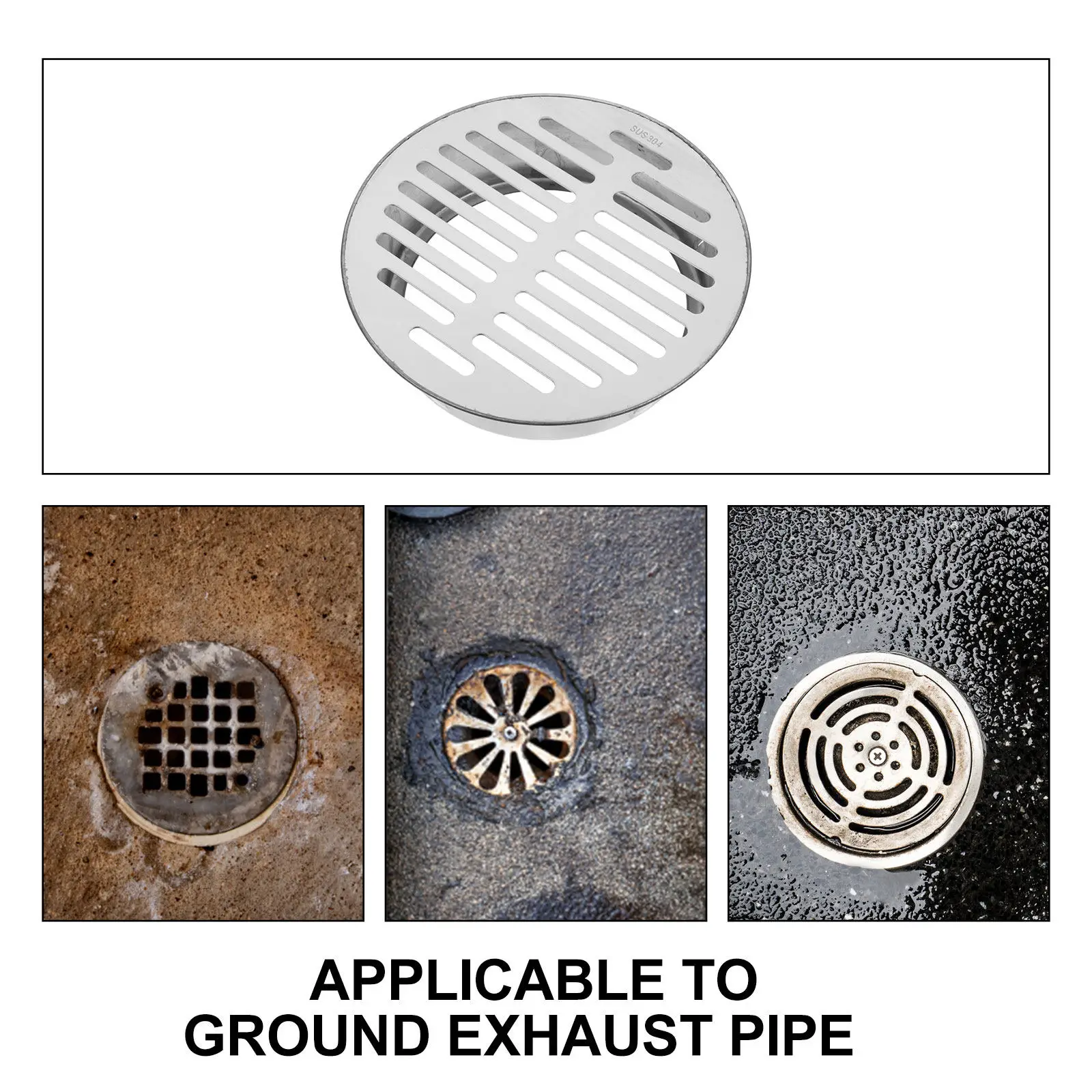 Stainless Steel Floor Drain Cover Removable Filter for Balcony Garden Outdoor Yard Floor Strainer Cover Corrosion Resistant Rust