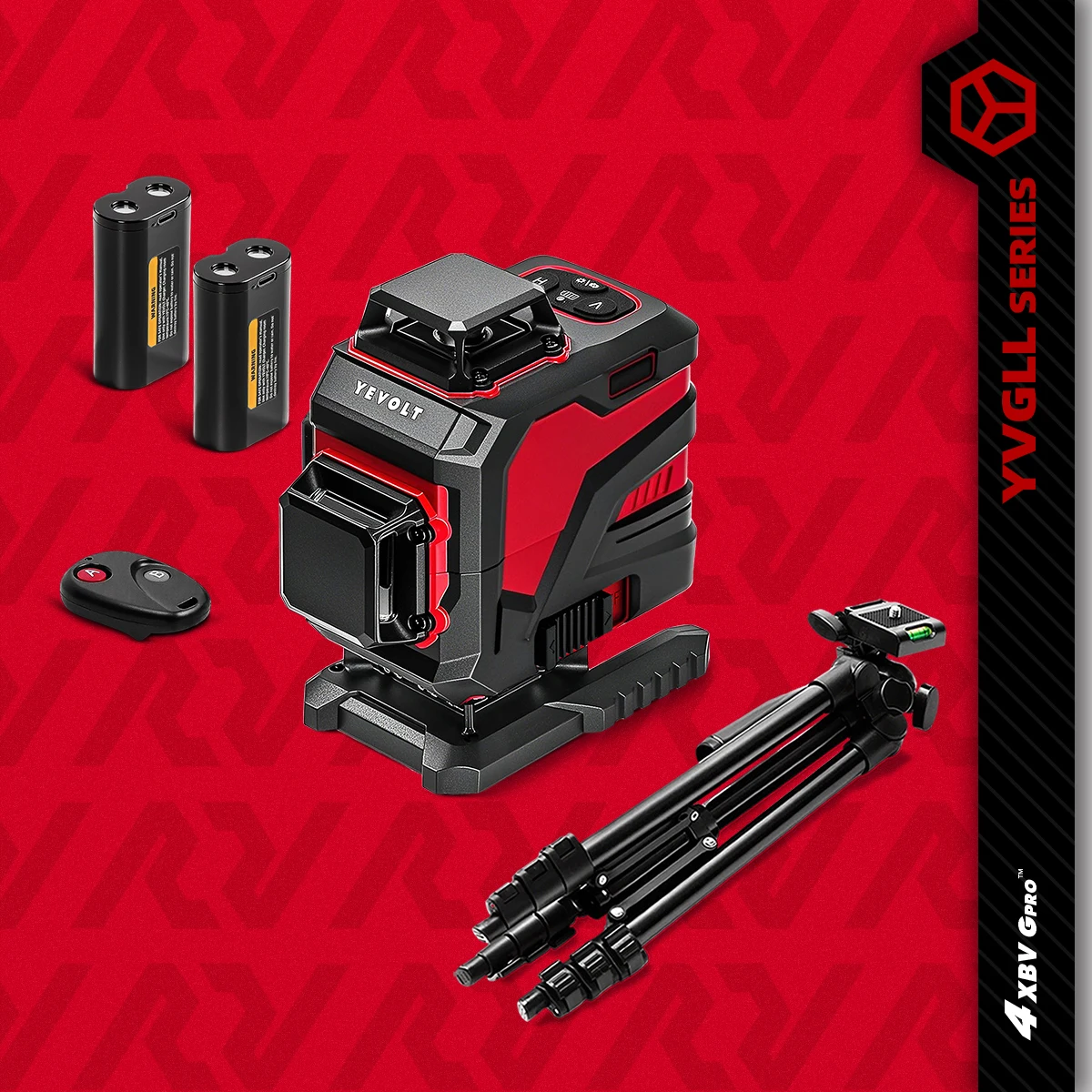 

YEVOLT YVGLL4XS16 Volumetric 16-Line Rotary Laser Level Self-Leveling Carpet Installation Baseline High Precision 30m Long Range