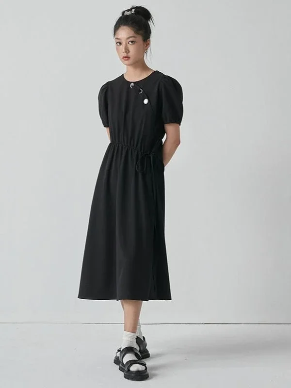 

Fashionable Summer New Women's Dress Commuting Round Neck Loose A-line Skirt