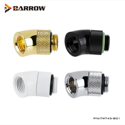 Barrow 45 Degree Rotary Fittings G1/4" Water Cooling Computer Adapter Gold Black White Silver G1/4'' ,TWT45-B01