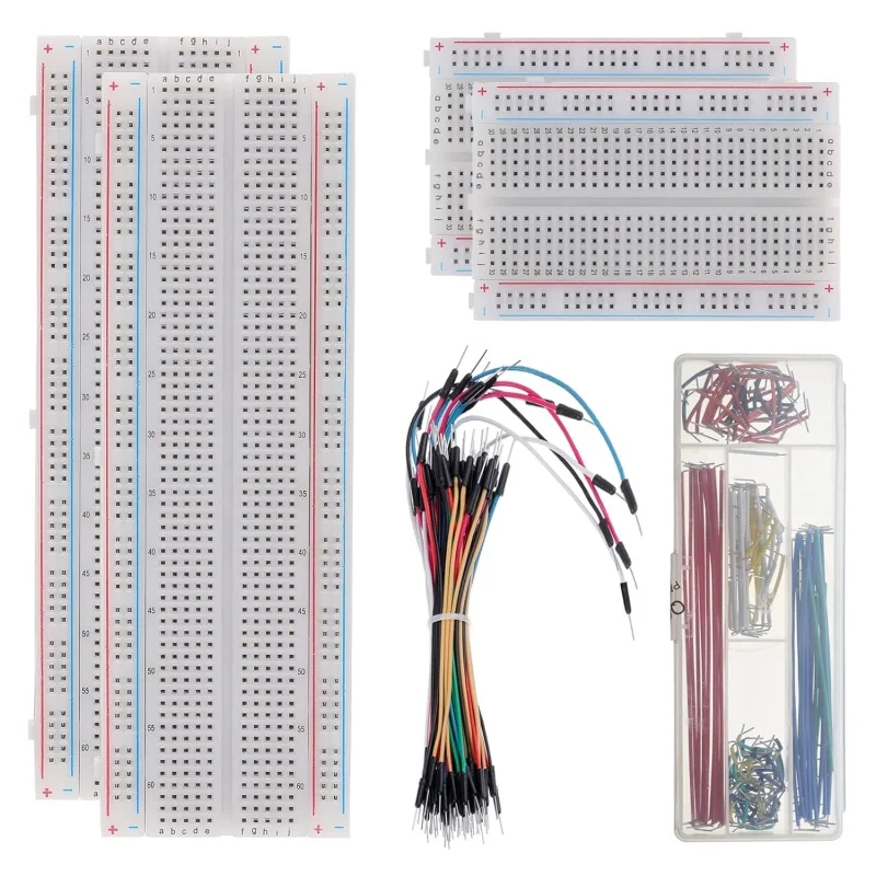 AUKENIEN Solderless Breadboard Kit 400/830 Point + 65Pcs M/M Jumper Cable + 140Pcs U-Shape Jumper Wire For Arduino DIY