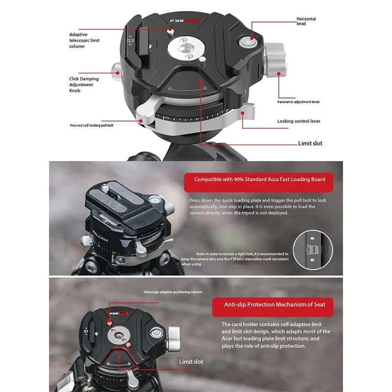 FALCAM R141K-320P TreeRoot Quick Lock Carbon Fiber Tripod with Panoramic Pan Tilt With 1/4