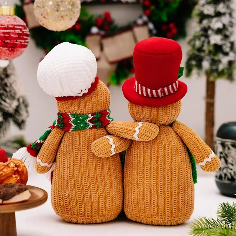 

Gingerbread Decor Stuffed Doll Tabletop Decor 3x Christmas Home Desk Decor Soft Gingerbread Man Tabletop Figurine Set For Living