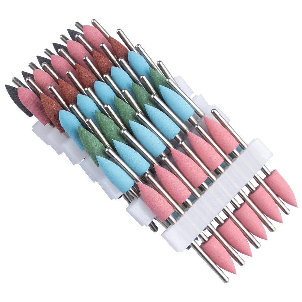 10pcs Nail Drill Bits Silicone Milling Cutter for Manicure Eletric Files Machine Accessories Nail Buffer Polisher Grinder Tool