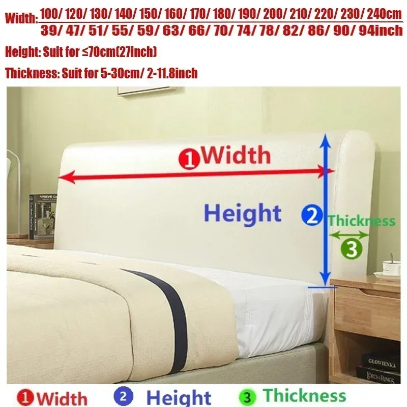 1PC Soft Thicken Bedhead Cover Quilted Back Protection Dustproof for Home Hotel All-inclusive Bedside Protector Cover Room Decor