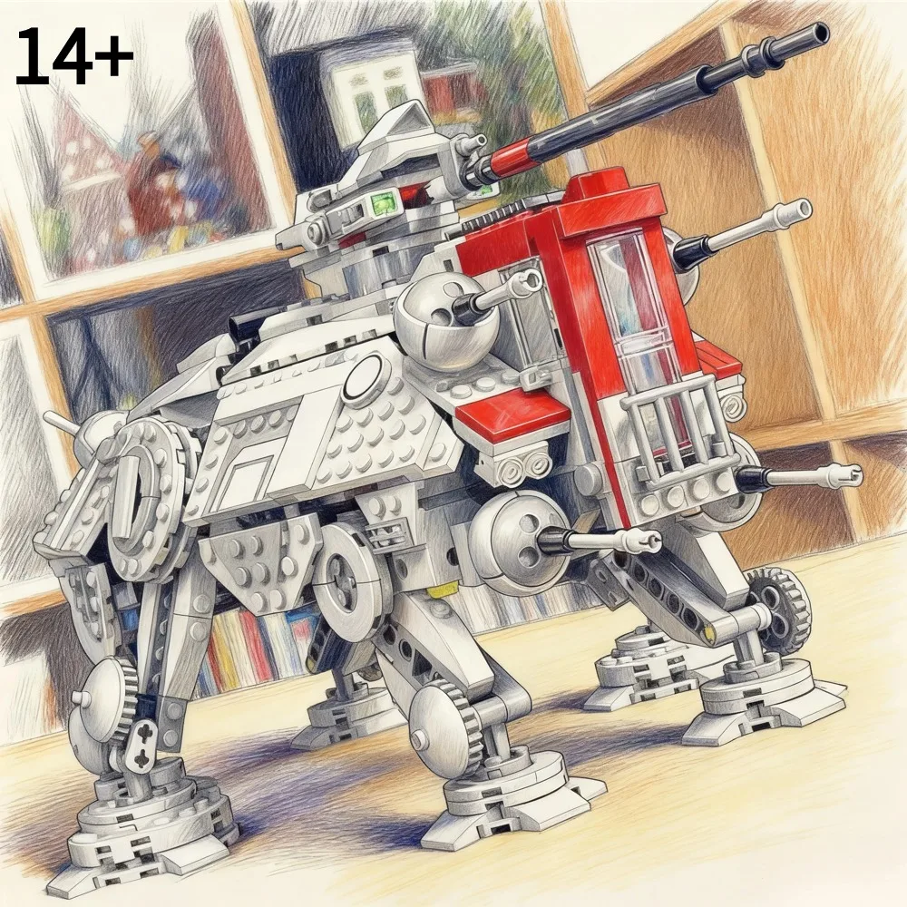 

AT-TE вездеходные ходунки, строительные блоки, совместимые с 75337 DIY, сборка кирпичей, 1082 шт., игрушки для детей, подарки на день рождения для мальчиков