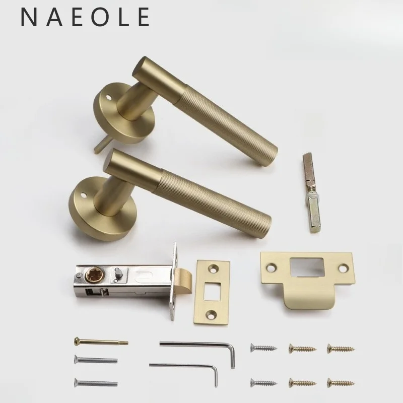 Home Bathroom304stainless Steel Shower Door Lock with Straight Pattern Handle High-quality Texture Rust Proof and Wear-resistant