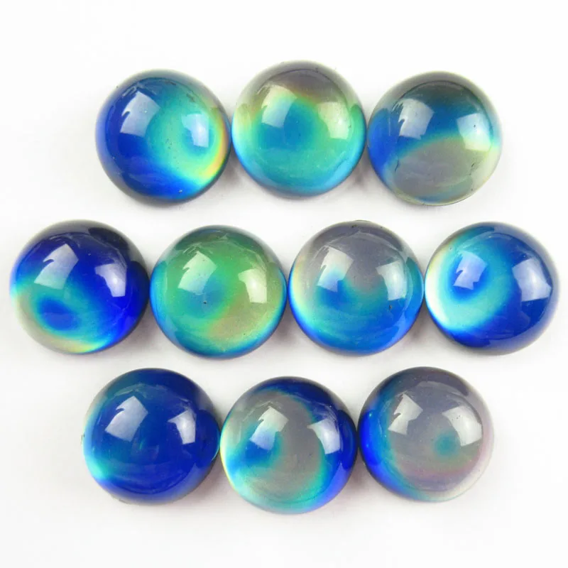 Wholesale 10Pcs 16x8mm Rainbow Temperature Round Cab Cabochon For DIY Jewelry Making Bracelet Accessories