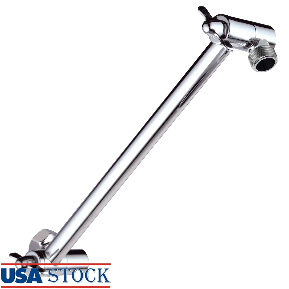 

11-дюймовый латунный регулируемый удлинитель для душа, регулируемый угол высоты, твердая латунь, инструменты для насадки для душа, бесплатная установка, хром