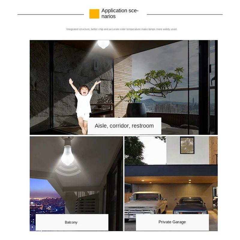 ABUP-2X 85-265V E27 PIR Motion Sensor Lamp 12W Bulb With Motion Sensor Infrared Motion Detector Security Light Warm Light