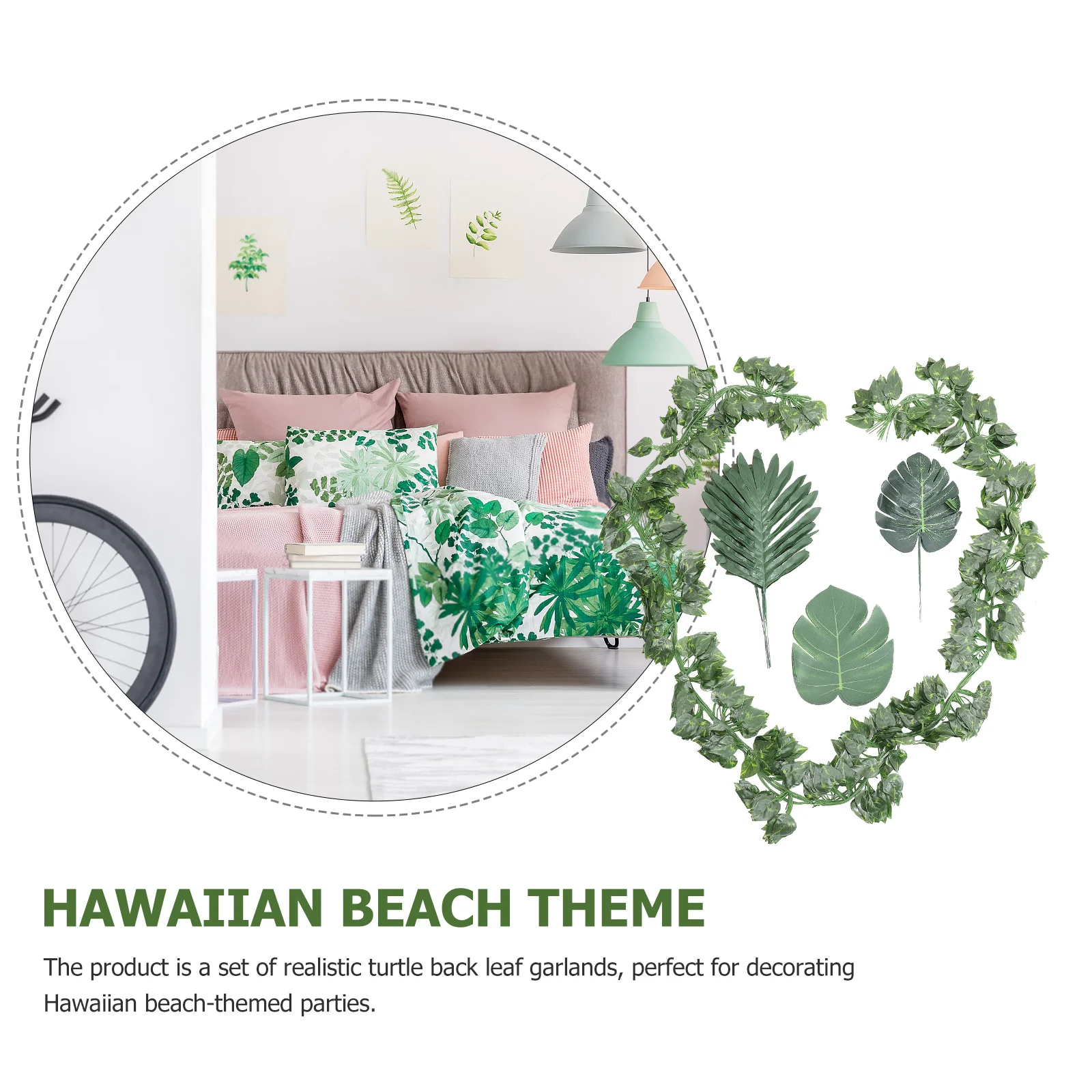 

1 Set Artificial Hanging Monstera Vine Realistic Turtle Back Leaf Garland For Room Decor Wedding Party Home Decoration Fake