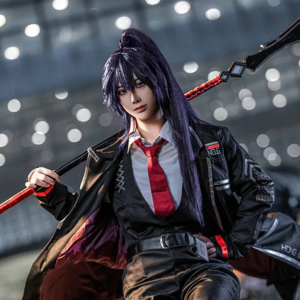 Game Hong Lu Cosplay Pruik Paars Mannen Vrouwen Lang Haar Hittebestendige Synthetische Volledige Pruik Halloween Party Prop