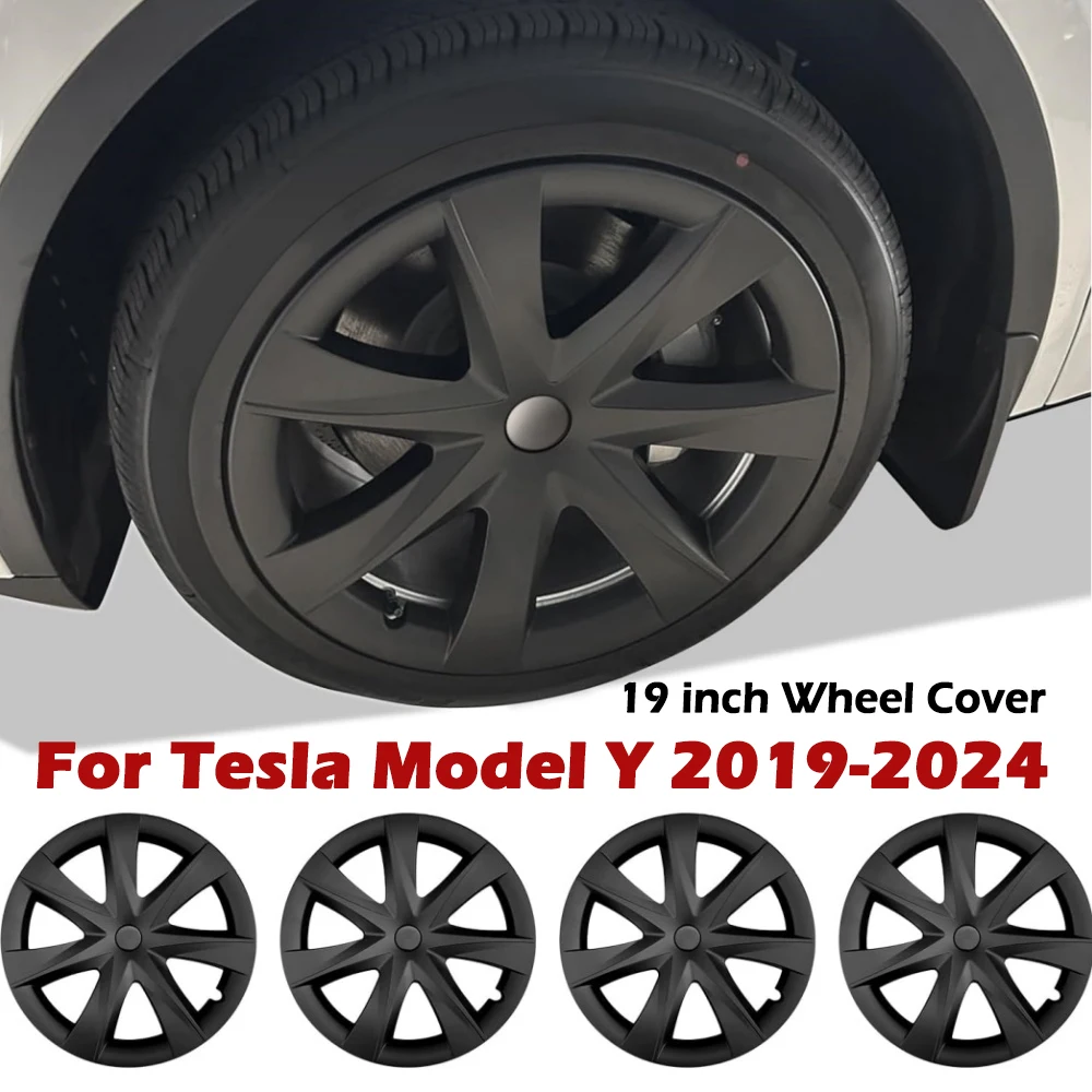 For Tesla Model Y 2019-2024 Rim Protector Wheel Cover,19 inch Wheel Cove ABS Hubcaps Replacement Accessories 4pcs