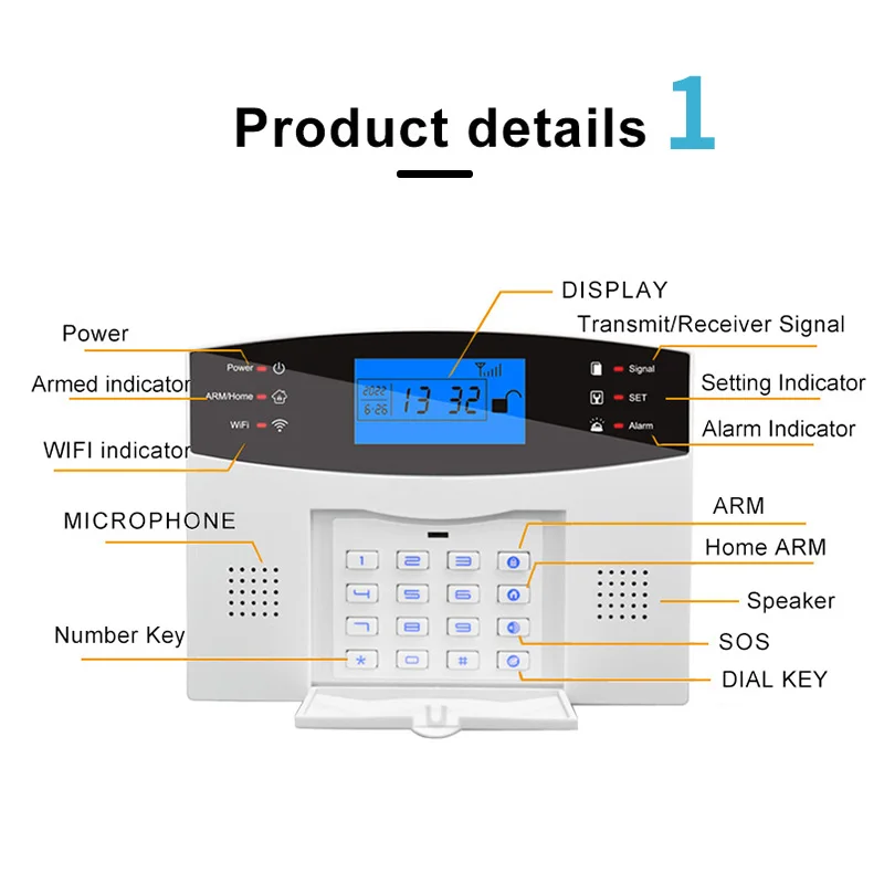 Gardlook t2b sistema de alarme para casa assaltante segurança wi fi 433mhz gsm alarme sem fio tuya casa inteligente controle app