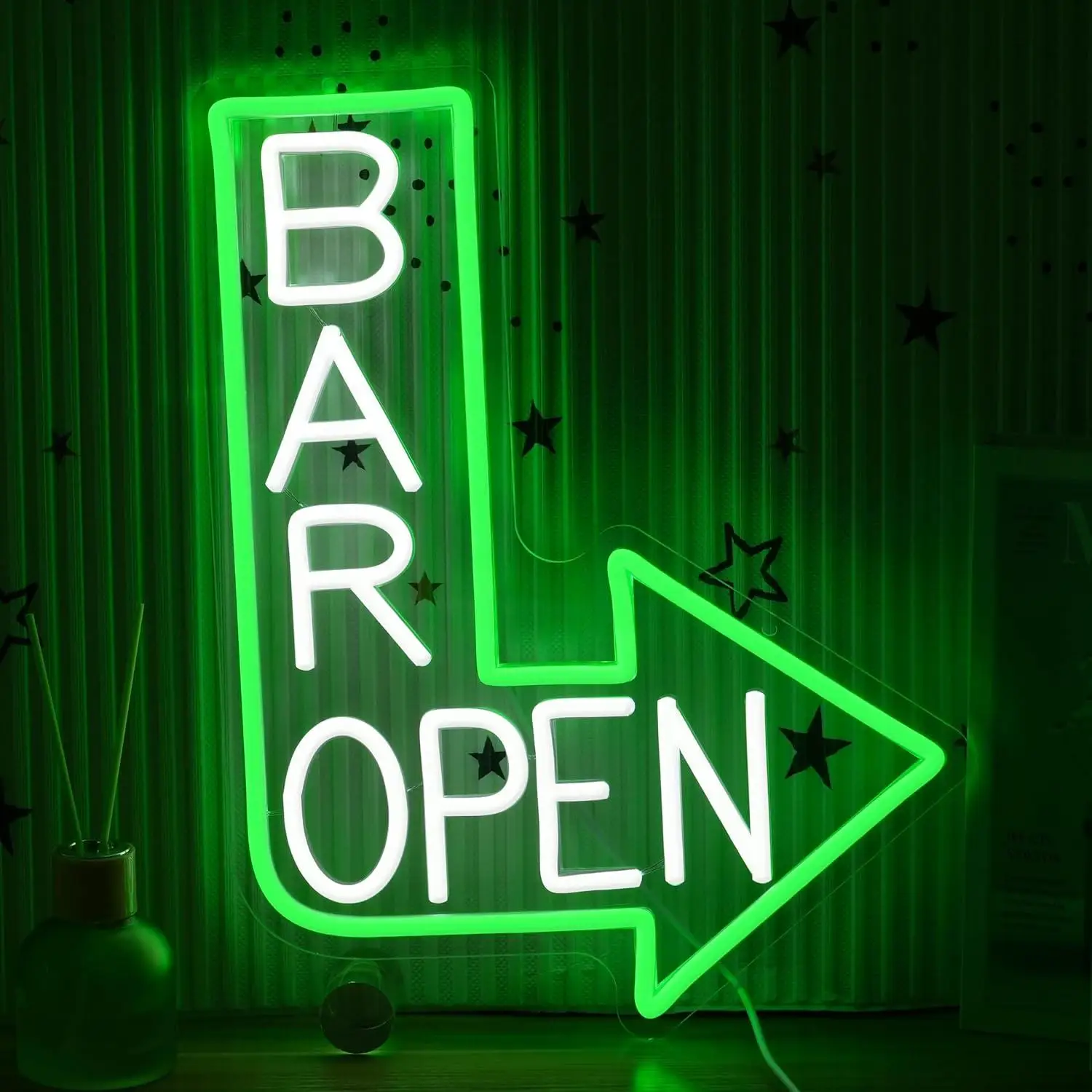 

Bar Open Neon Sign Dimmable LED Light for Bar Pub Restaurant Cafe Man Cave Karaoke Aesthetic Wall Decor Gifts Business Bar Signs