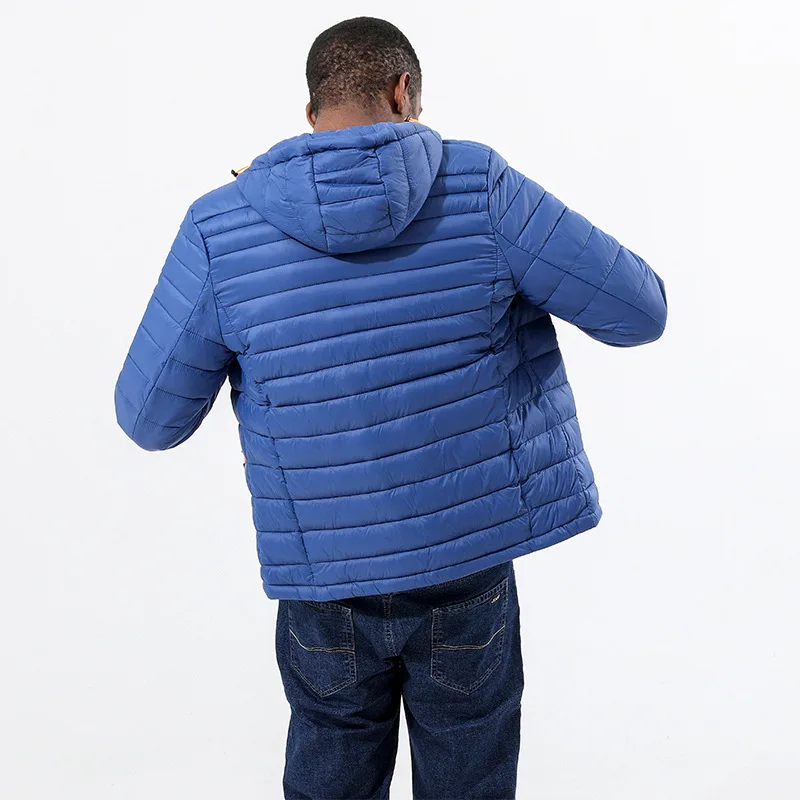 Men's Casual Cotton Jacket Autumn Winter New Style Lightweight Hooded Coat Thin Cotton Clothes Big Size Men's Cotton Coat