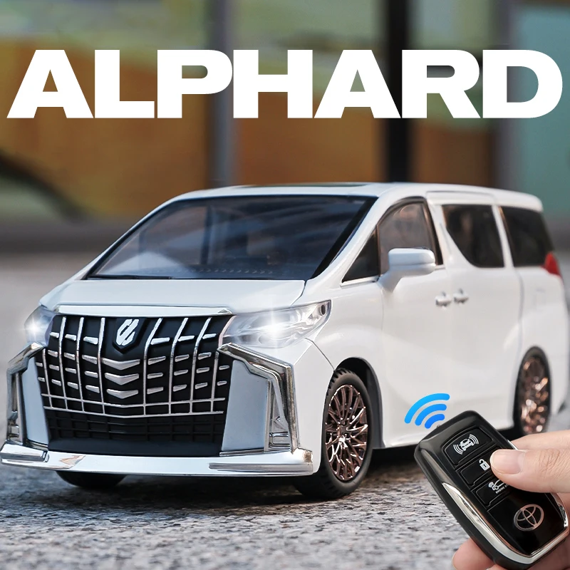 1:24 Alphard Key Control Alloy Car Model Sound and Light Pull Back Children's Toy Collectibles Birthday gift