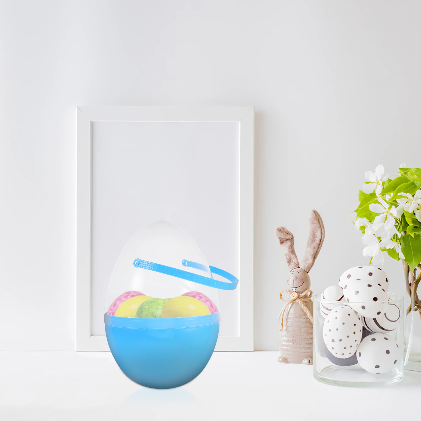 

25cm Clear Plastic Fillable Large Containers Empty Handles Decorations Celebrations Holiday Baskets Easter Parties