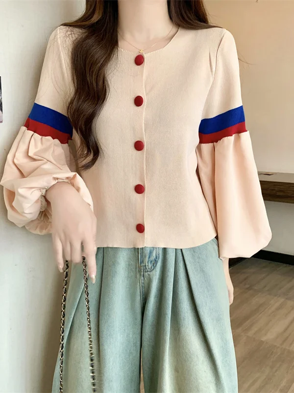 

Цветной вязаный свитер в стиле ретро Blo Lantern Sve, женский модный осенне-зимний топ Age Defng, стандартный крой, средний тонкий