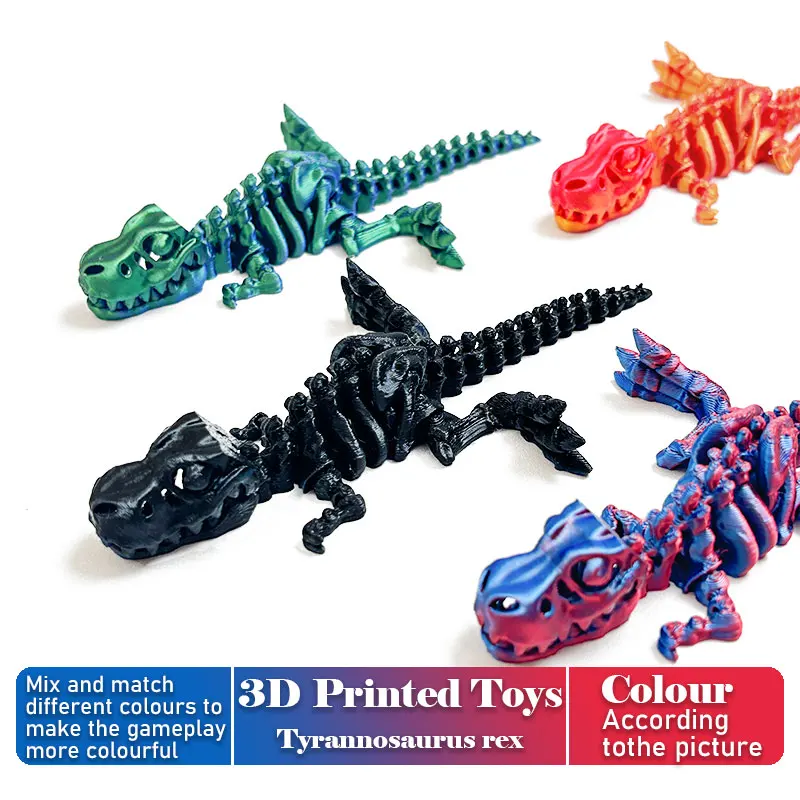 Realistic Tyrannosaurus Rex 3D Printed Multi-joint Movable Dinosaur Figures Office Desktop Ornament Home Decor Kids Gift