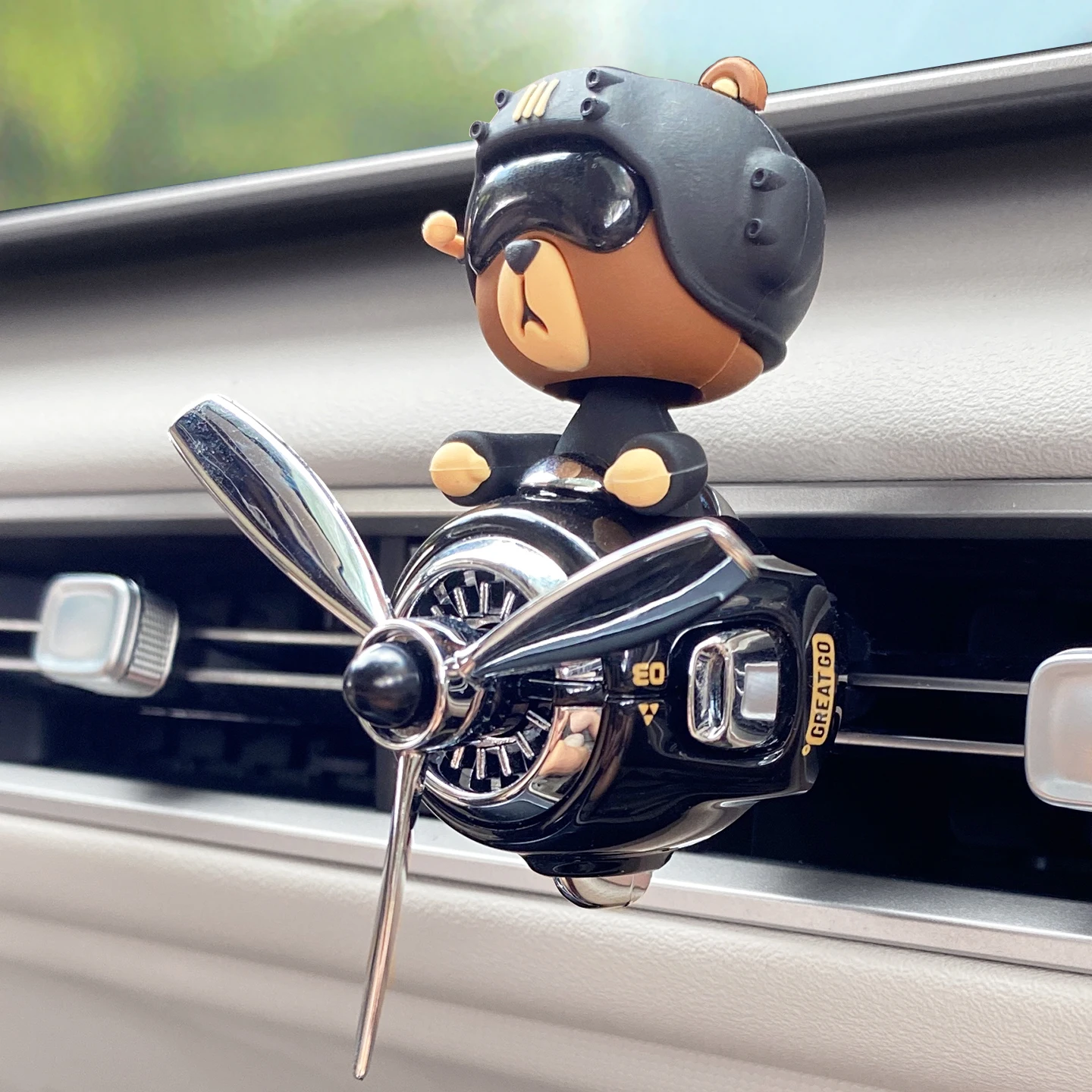 No perfume DIY fragrance diffuser pilot head shake dog car air fresheners vent clip ornament decoration accessories rotate plane - view 5