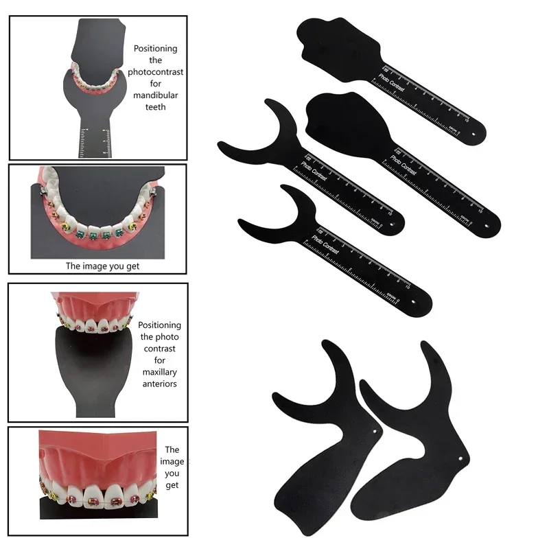 

5Pcs Dentist Tool Orthodontic Background Black Plate Photo Image Contrast Board Photography Dental Autoclave Tools