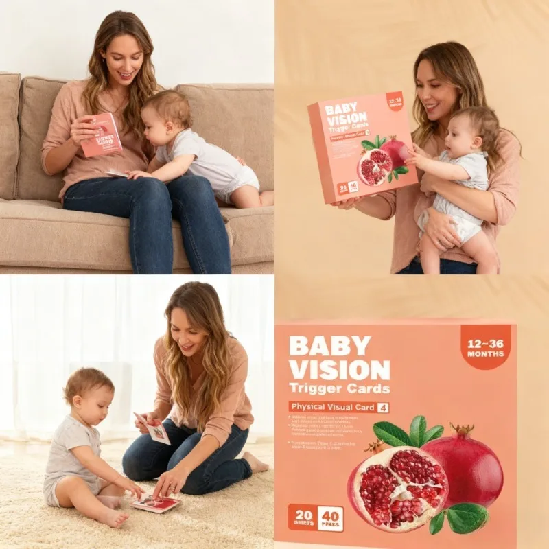 Tarjeta de educación temprana para bebé 2025, tarjeta de estimulación Visual para bebé recién nacido, juguete cognitivo para bebé de 12 a 36 meses, regalo de Navidad