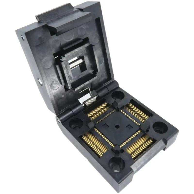 FQFP100 QFP100 TQFP10Programming Socket QFP-100-0.5-01 Pitch 0.5mm IC Test Burning Socket SMT32 Microcontroller MCU flip