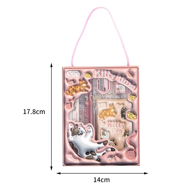 6in1 Stationery Set 3D Cartoon Handheld Stationery Set Children's Learning Gift Box Learning Stationery Students Study Supplies