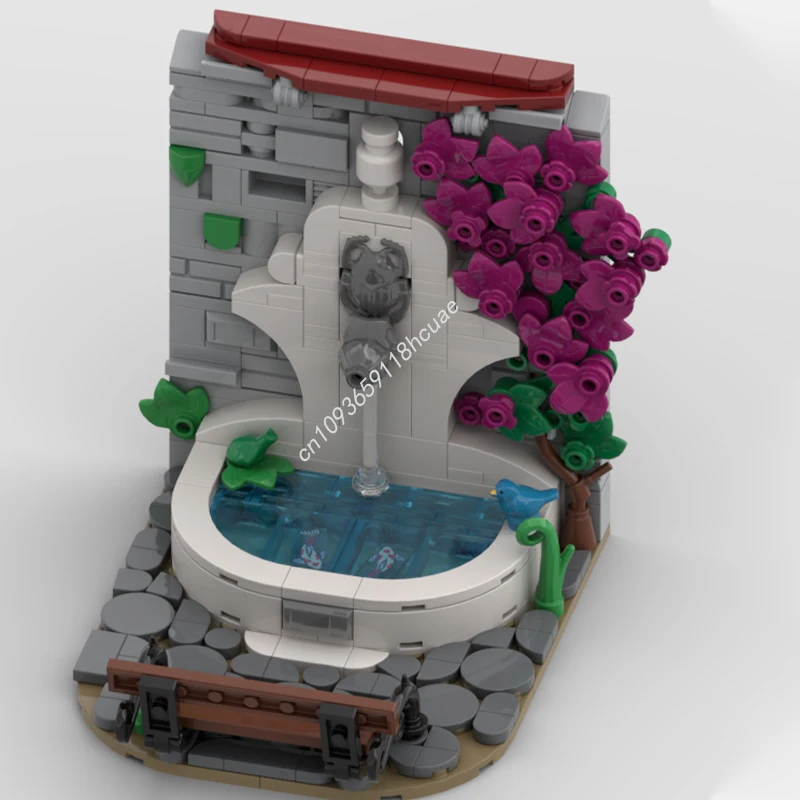 

326 шт. MOC Bougainvillea Fountain nan строительные блоки STEM образовательные уникальные подарки ручной работы «сделай сам» вдохновляют рождественский подарок-сюрприз