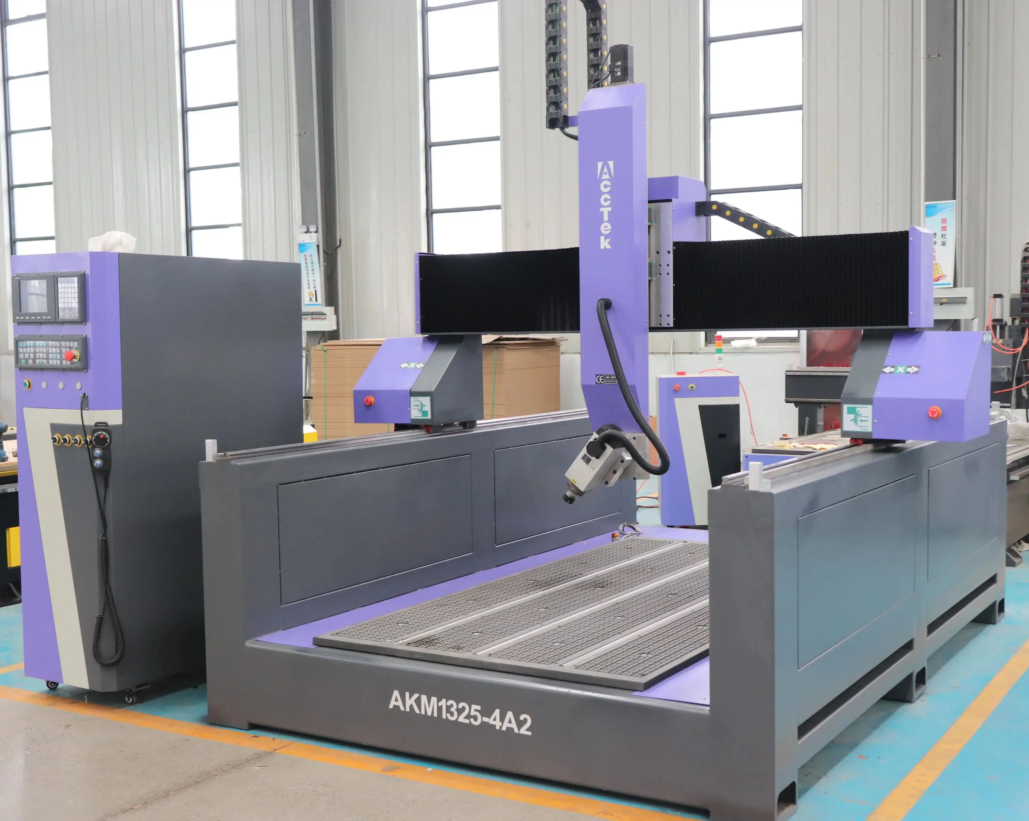 

4Axis CNC Router 3D Sculpture Granite Letter Engraving Machine Swing Spindle 180 Degree