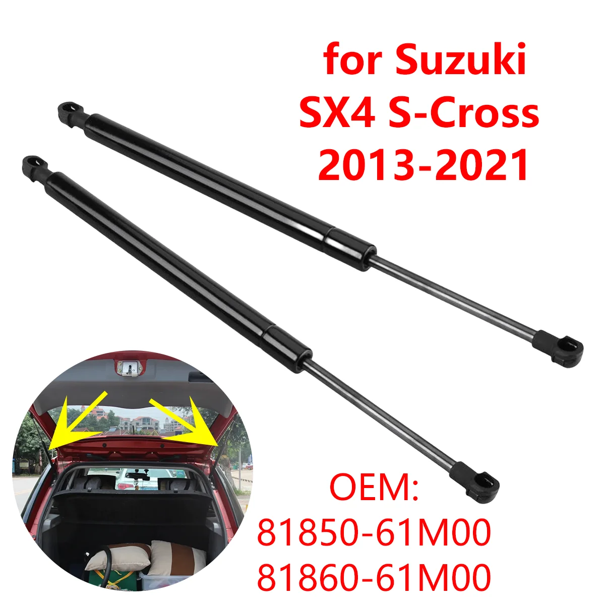 2Pcs Rear Trunk Boot Tailgate Gas Struts Lift Support Rods Dampers 81850-61M00 for Suzuki SX4 S-Cross 2013-2021