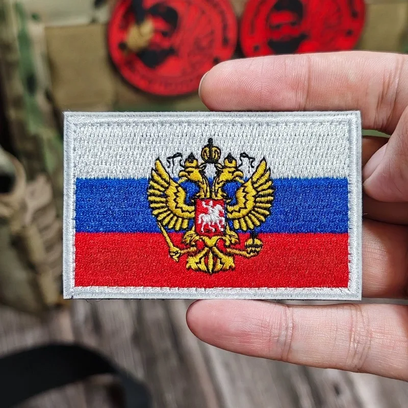 Russian Patch Embroidery Tactical Patches Badges on Backpack Sticker Hook Loop Armband  Applique Military Moral Stripe