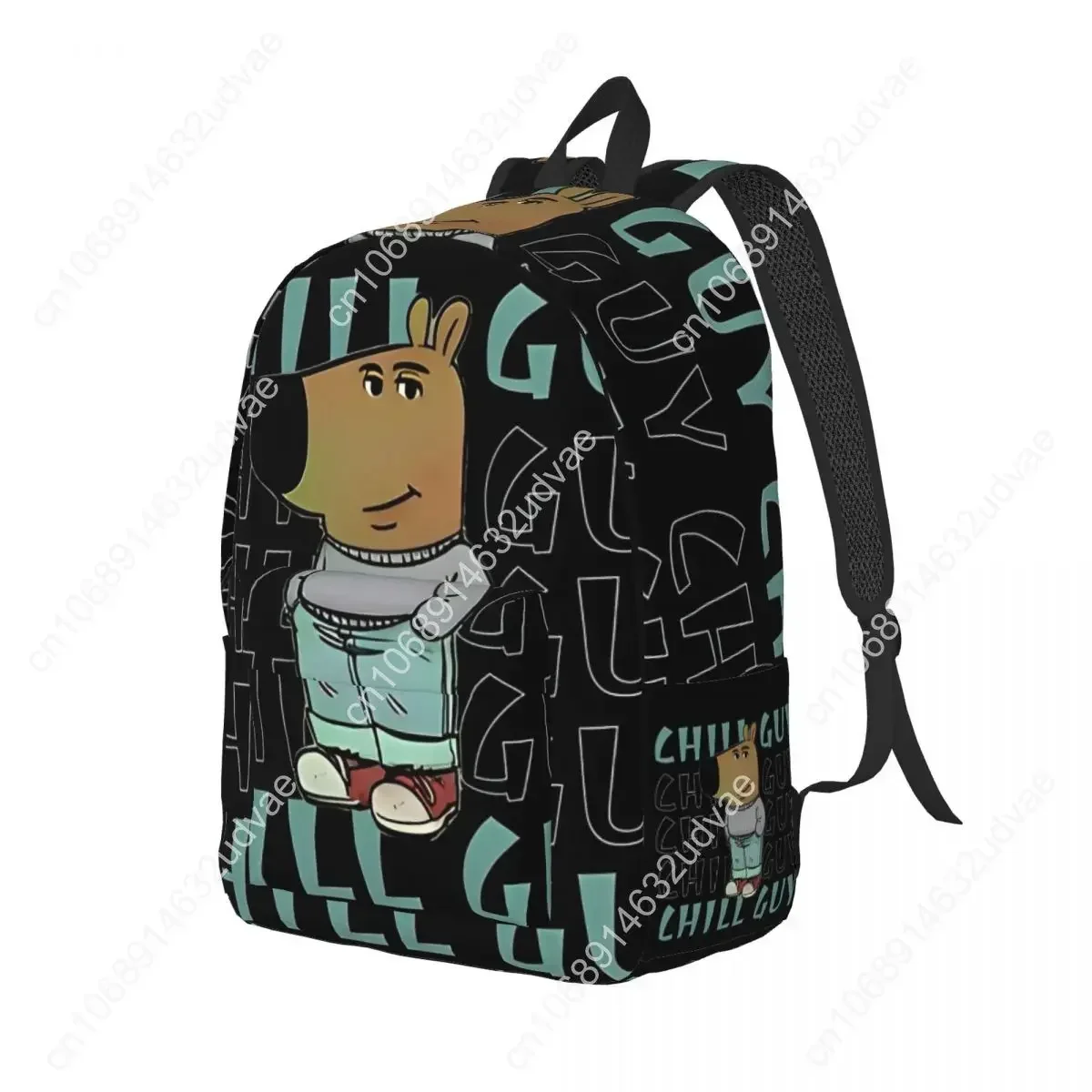 I'm Just A Chill Guy Meme Backpack Pria Wanita Keren Tas Ransel Sekolah Menengah Hiking Travel Daypack dengan Tulisan Lucu Tas Laptop Kanvas dengan Saku