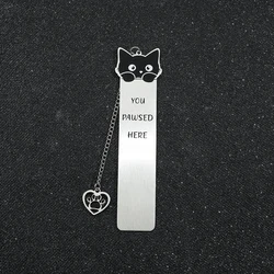 1pcs Black Cat Head Book Mark Cute Reading Tags Gift for Cat Lovers Bookworms Office and Study Supplies for Family Friends