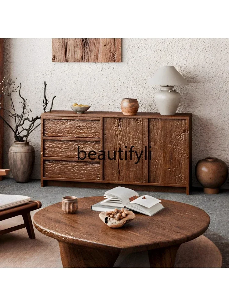 

zqqqqSolid wood porch cabinet, old wood weathered wood dining side cabinet, homestay home storage locker