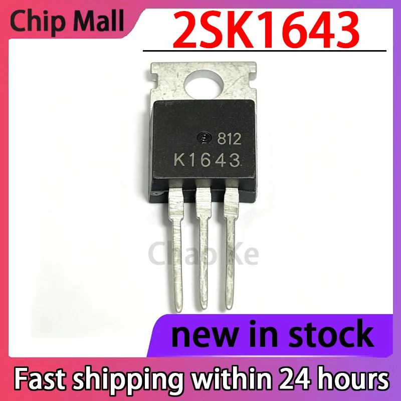 5PCS 2SK1643 TO-220 900V 5A Field Effect Transistor