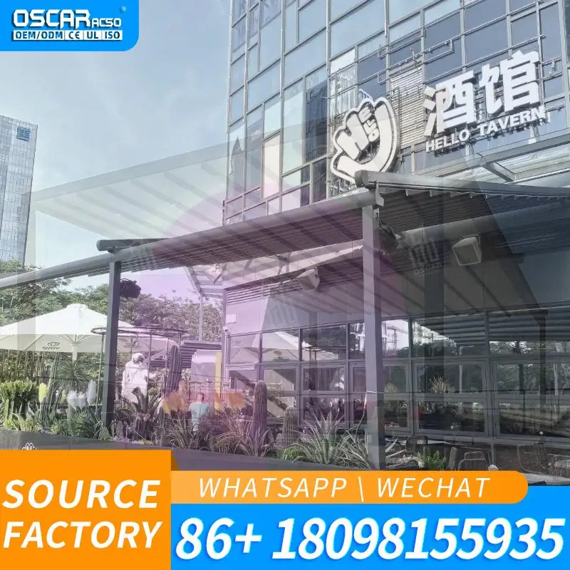 Outdoor Retractable Waterproof Awning Patio Shelter Outdoor Sunshade For Garden Balcony Terrace Retractable Canopy Pergola