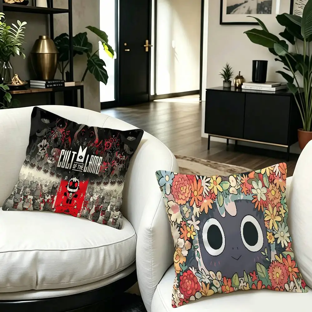 Game C-Cult of The Lamb Cushion Cover Inches Farmhouse Decor Home Throw Pillow Covers for Couch Decorations