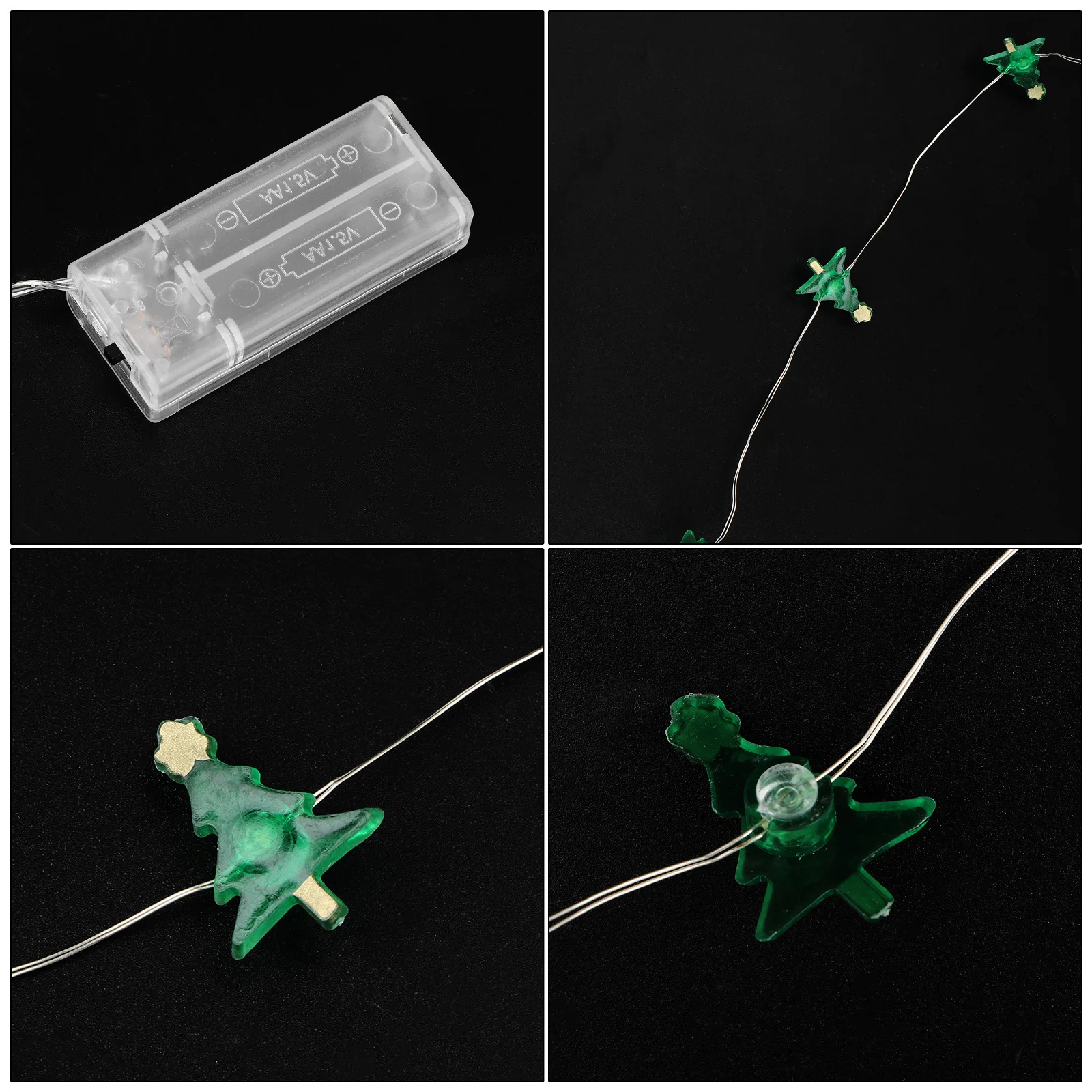 

2 pcs Led String Lights Christmas Tree Shape Design Warm Soft Lights For Holiday Party Decor Xmas Festive Atmosphere