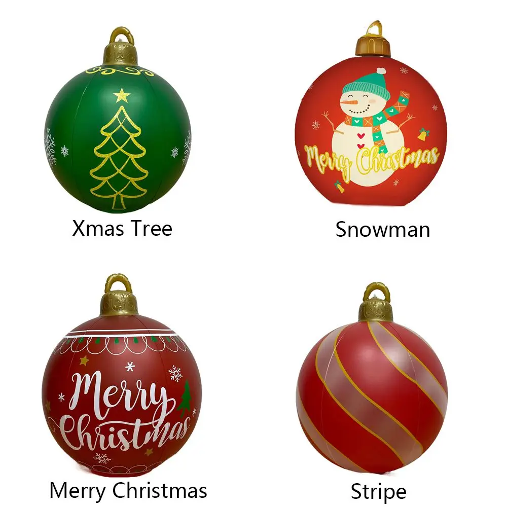 2022 New Large PVC Christmas Balls Christmas Hanging Decoration Xmas Tree Ornament New Year Gift for Home Outdoor Inflatable Toy