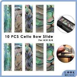 10PCS Real Abalone Shell Cello Bow Frog Slide Oblong Shape For Cello Arcos Luthier Makers Supplies Stain Random Bows Spareparts