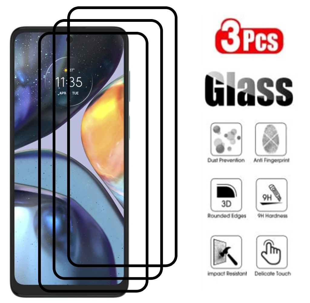 غطاء كامل من الزجاج المقسى لهاتف موتورولا Edge S S30 20 lite Fusion 30 Pro Plus G Stylus G22 Defy 2021 2022 واقي شاشة